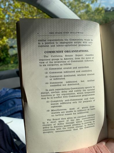 Very Rare Irish Pamphlet Red Stars Over Hollywood highlighting the perceived Communist propogada in the Hollywood movies in the post World War 2 era.