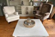 Solid pine painted large square coffee table