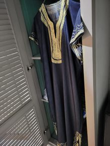 kaftan dress navy + gold - holiday ready