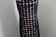 Worn once, like new. Size 16 - Stretchy black and cream cowl neck polkadot dress from Phase 8.