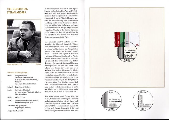 2006 Bundes Republic Deutschland (Germany) Federal Annual Stamp EFT Collection with 50 Images of contents