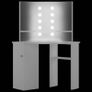 Corner Dressing Table Make-up Table with LED Light White Image 3