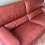 Leather couch sofa with 2 matching chairs Image 6