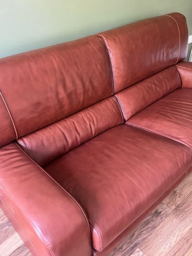 Leather couch sofa with 2 matching chairs