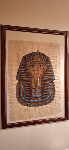 Tutankhamun Egypt framed papyrus,nice condition,50x70 cm