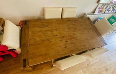 Dining Table and 6 leather chairs