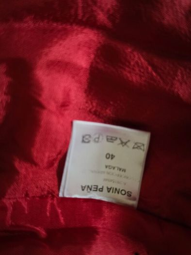 Stunning Sonia Pena Red Wool-Blend Tweed Occasion Dress - Uk10-12
