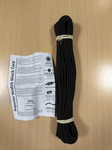 Elastic Shock Cord Bungee 6mm / 20m - Black