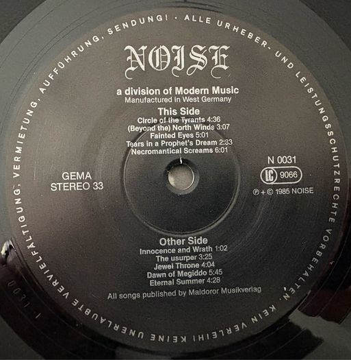 Collector's quality first pressing. Celtic Frost - To Mega Therion. Mega rare in this condition forty years on from its release.  Gatefold artwork by HR Geiger, with printed  inner. Doubt there is a better one for sale anywhere in the world.