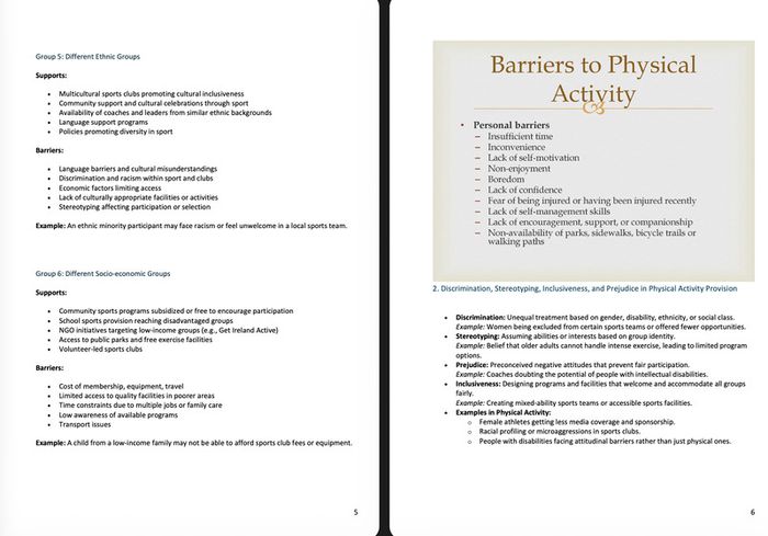 Leaving Cert Physical Education Institute Notes