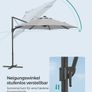 Parasol, Cantilever Parasol, 300 cm, 28 Solar LED Lights, UPF 50 Garden Umbrella, 360 Rotatable, Tilt Angle Infinitely Adjustable, with Crank, Cross Base, Image 5