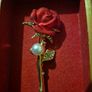 Modern Red Rose and Pearl Brooch Image 6
