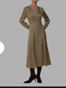 whistles satin dress size 10 olive gree new postage included