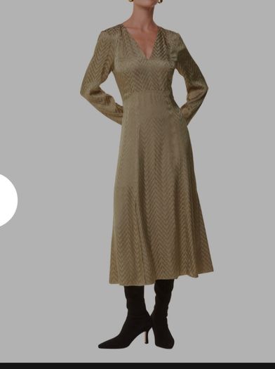 whistles satin dress size 10 olive gree new postage included