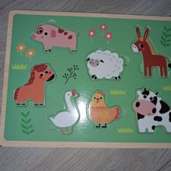 In The Farm Wooden Insert Animal Puzzle - 7 Animals - Age - 12 Months +