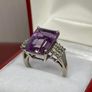 Silver ring with Amethyst and white Topaz Image 6