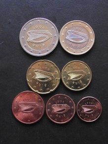 Ireland 2008 Euro Coins Set of 7 coins only