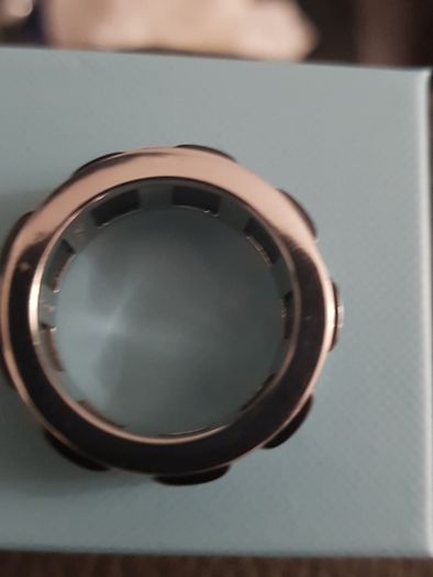 Diamond and Ceramic on sterling silver Mens Ring