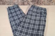 mens HOLLISTER Check trousers pants jeans stretchy denim cropped taper Size Large