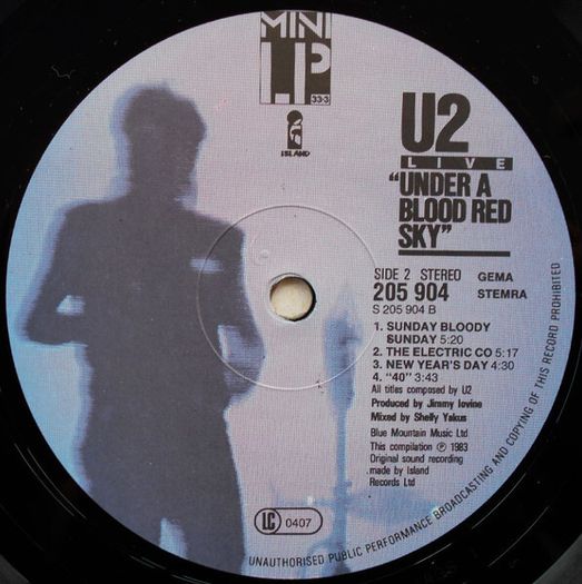 U2  Live "Under A Blood Red Sky