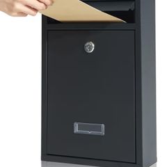 Boxes Wall Mounted Waterproof, Steel Mail Box with 2 Keys, Lockable Weatherproof Large Letter Lostal Boxes for Outside or Door