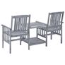 Garden Chairs with Tea Table 159x61x92 cm Solid Acacia Wood Image 4