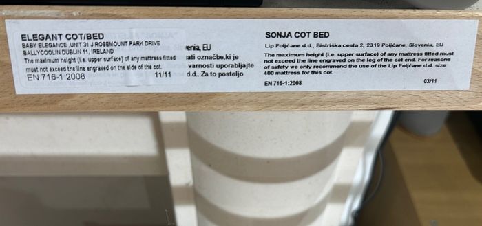 Baby Elegance Sonja Convertible Cot Bed with Changing Table, Mattress & Changing Mat