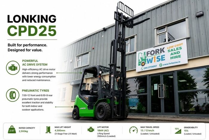 Lonking CPD25 2.5 Tonne Electric Forklift