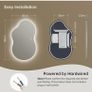 Mirror with LED Lights,100X60cm Irregular LED Bathroom Mirror, Anti-Fog Image 9