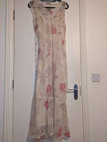 Perfect for Summer. gorgeous gold print, poly chiffon,  floral maxi dress from Flame