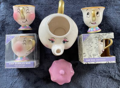 Disney Beauty and the Beast Mrs Potts & Chip Tea Set, Mugs, Collectible