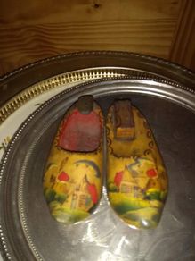 Pear Of Wood In Shoe As Ashtray.