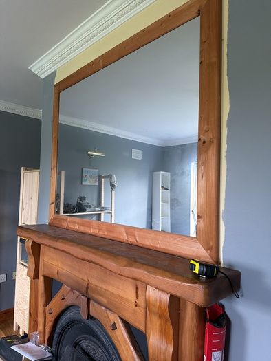 Solid wood frame mirror / excellent fireplace feature