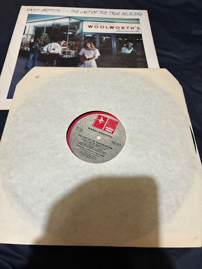 A Nanci Griffith record collection.