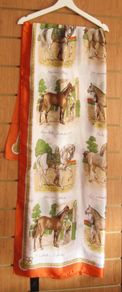 Equine Pony Equestrian Horse Orange with print Large Scarf