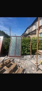 Teak Door with two side panels