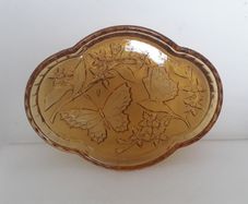 Stunning Art deco - Amber Glass Tray