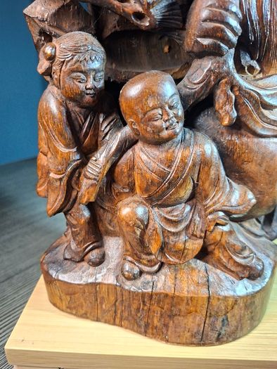 Chinese Wood Carving Qing Large 35cm