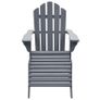 Garden Chair with Ottoman Wood Grey Image 9