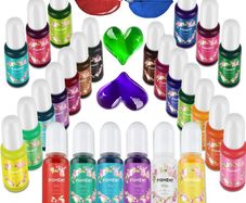 Epoxy Resin Pigment 26 Colors X10ml;Non-Fading Resin Dye for Resin Beginners/Professional Art Workers,Highly Concentrated,Transluent&Opaque effect,Epoxy Resin Color Kit, Resin Jewelry Making (FREE POSTAGE)