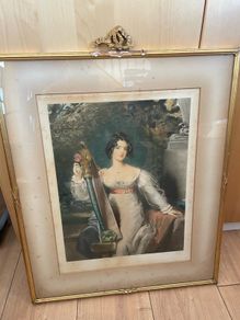 Antique Signed Richard Smythe Mezzotint Print 1913 Lady Elizabeth Conyngham