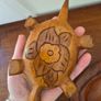 Vintage Solid Wood Hand Carved Turtle Tortoise Jewelry Trinket Dish Box Image 5