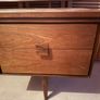 Mid-century modern teak tone dressing table with mirror Image 2