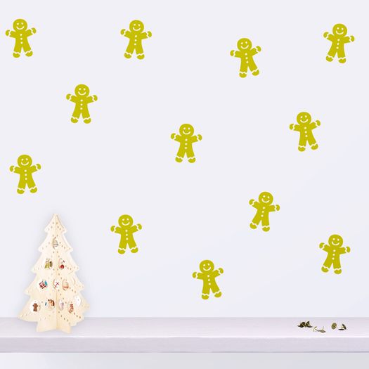 Gingerbread Man Window Decal, Gingerbread Man Wall Pattern, Gingerbread Man Stickers, Door Decals, Merry Christmas Decal, Holiday Decals