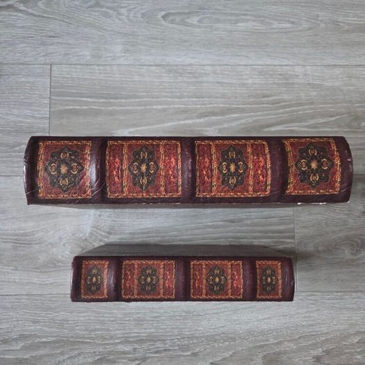 Vintage Nesting Faux Book Storage Boxes - Set of 2 Ornate Persian Design