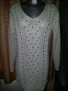Next cream long knitwear jumper size UK12/14 EUR40/42 Postage included