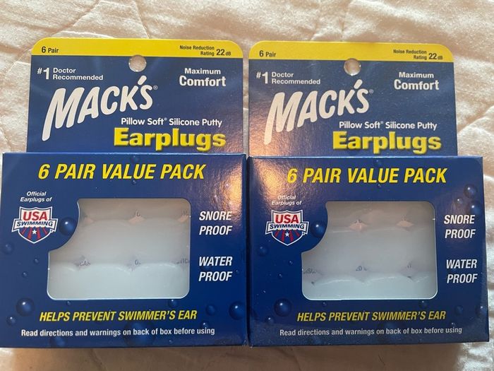 Mack's Silicone Ear Plugs - 2 x new packs - grommets, swimming, noise