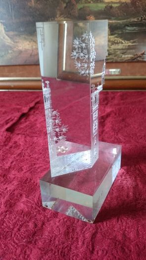 8.25 Inches Tall La Giralda Bell Tower Glass Prism