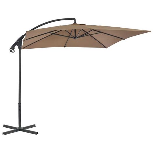 Cantilever Umbrella with Steel Pole 250x250 cm Taupe