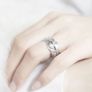 Adjustable Silver Feather Ring Image 3